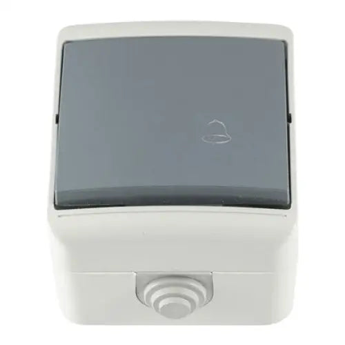 BELL BUTTON IP44 GRAY MELOPLAM TONI - Ключове и контакти<<<Електроматериали<<<Praktiker&&&Ключове и
