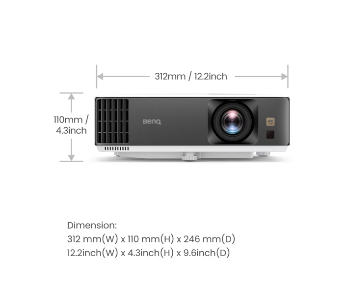 BenQ TK700 DLP, 4K UHD (3840x2160), HDR, Ultra-fast 4ms, 10K:1, 3200 AL, 1.3x Zoom, Keystone 2D, Console Gaming, 2xHDMI, USB, RS232, Speaker 5W, eARC, Dolby Atmos, Audio out, 28dB (Eco)