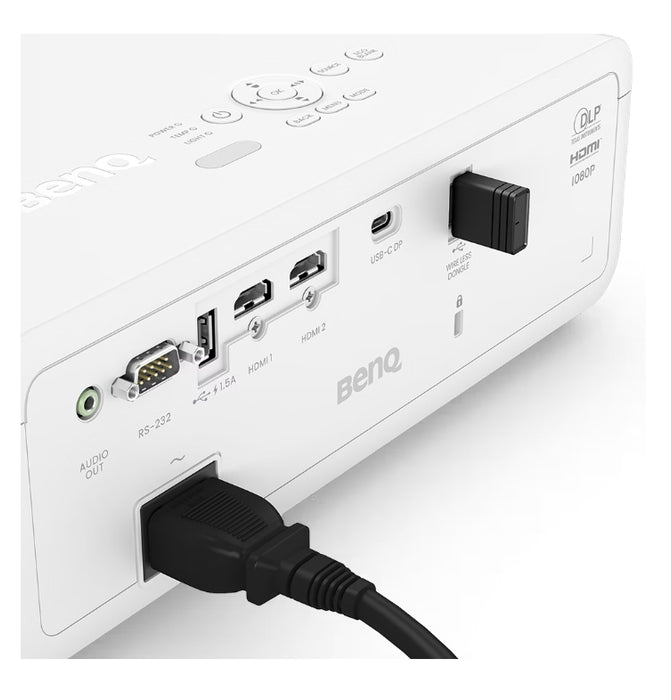 BenQ LH650 DLP, FHD 1080P, 4000 ANSI lumens, Laser, 3000000: 1, TR 1.15~1.5, HDMI x2, RS232 x1, USB Type A x3, USB TYPE C x1, Audio out x1, 10W speaker, Smart Eco, Optional Wireless Projection