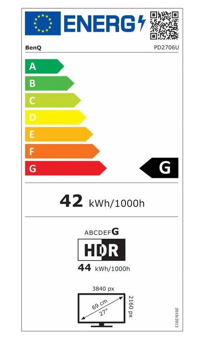 Monitor BenQ PD2706U, 27 inch, IPS, 3840x2160, 60Hz, HDMI, DP, USB-C PD