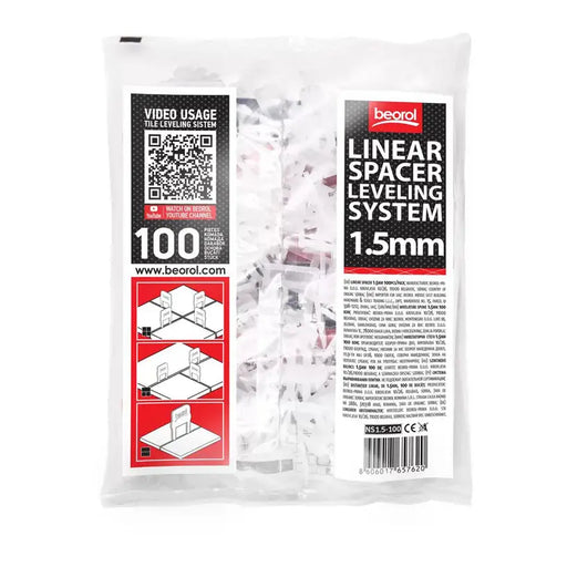 BEOROL TILE LEVELING FIXER 1.5 MM 100 PCS - Строителни инструменти и аксесоари<<<Инструменти аксесоари за