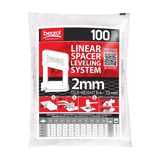 BEOROL TILE LEVELING FIXER 2 MM 100 PCS - Строителни инструменти и аксесоари<<<Инструменти аксесоари за