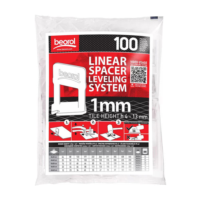 BEOROL TILE LEVELING FIXER 1 MM 100 PCS
