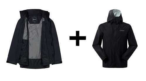 Berghaus Deluge Pro 3.0 Jacket Size M Black + Berghaus Hillwalker IA Shell Jacket Size M Black