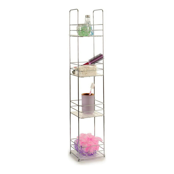 Bathroom Shelves Berilo Transparent Silver 16 x 86 x 16 cm
