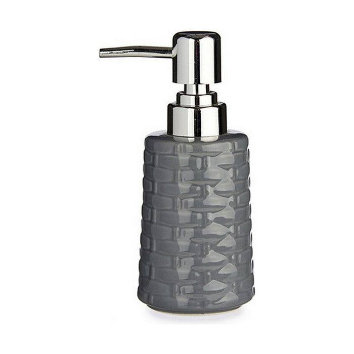 Soap Dispenser Berilo Grey Silver Ceramic 350 ml (6 Units)