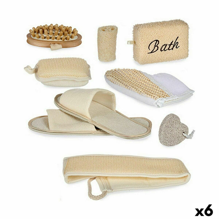 Bath Set Berilo Brown 30 x 6,5 x 30 cm Basket (6 Units)