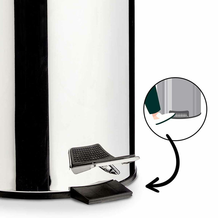 Pedal bin Berilo Silver Stainless steel Plastic 3 L (6 Units)