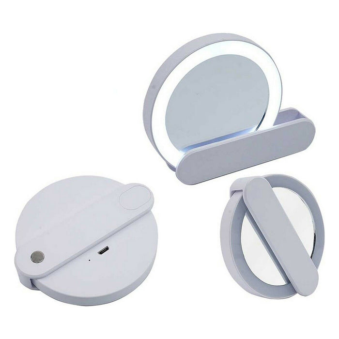 Mirror Berilo White ABS 9 x 2 x 10 cm LED Light (12 Units)