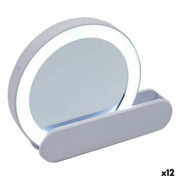 Mirror Berilo White ABS 9 x 2 x 10 cm LED Light (12 Units)