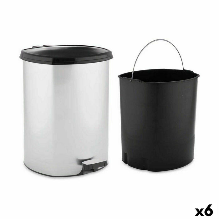 Pedal bin Berilo Silver Plastic 11 L (6 Units)