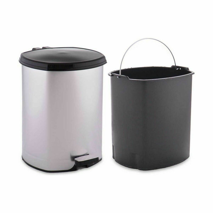 Pedal bin Berilo Silver Plastic 6 L (6 Units)