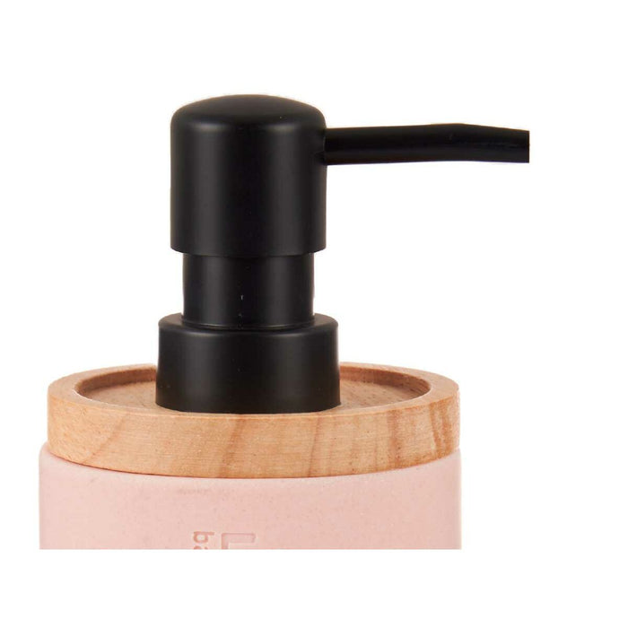 Soap Dispenser Berilo Pink Wood Resin Plastic 9,5 x 18,5 x 7,8 cm (6 Units)