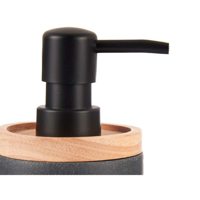 Soap Dispenser Berilo Black Wood Resin Plastic 9,5 x 18,5 x 7,8 cm (6 Units)