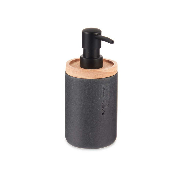 Soap Dispenser Berilo Black Wood Resin Plastic 9,5 x 18,5 x 7,8 cm (6 Units)