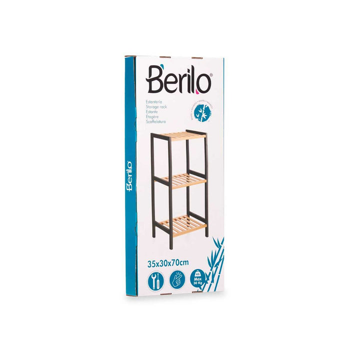 Bathroom Shelves Berilo Black Natural 35 x 30 x 70 cm 35,2 x 70 x 30,2 cm