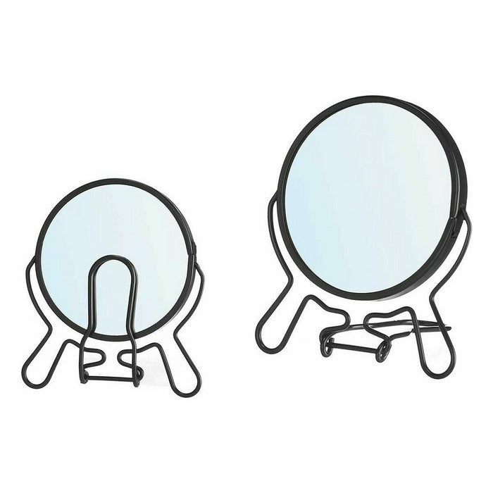 Magnifying Mirror Berilo Black Iron 11 x 13 x 1,5 cm (12 Units)