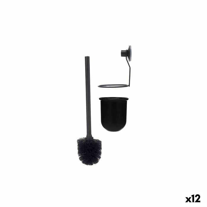Toilet Brush Berilo Black Steel ABS 10 x 36 x 10 cm (12 Units)