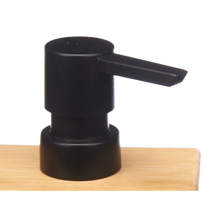 Soap Dispenser Berilo Black Bamboo Plastic 9,7 x 15 x 5,8 cm (12 Units)