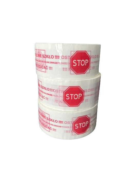 BSTech tape adhesive with print 48x100m "Careful glass"