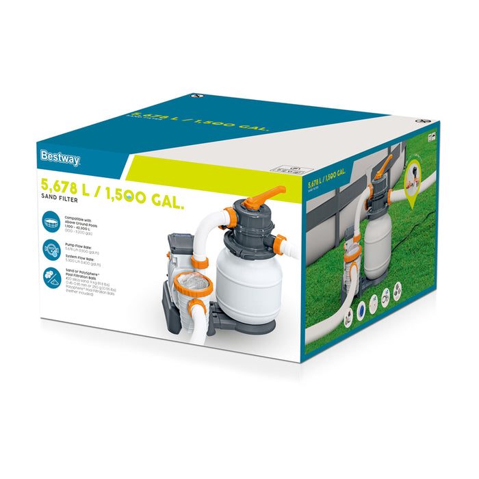 POOL FILTER PUMP 5678L/H WITH SAND OR POLYSPHERE BESTWAY 58497
