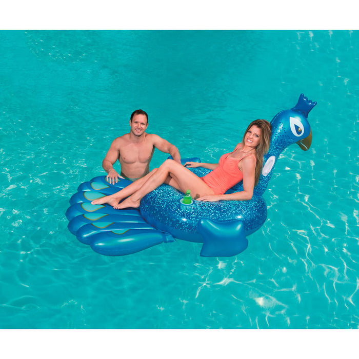 INFLATABLE MATTRESS PEACOCK 198X164CM BESTWAY 41101