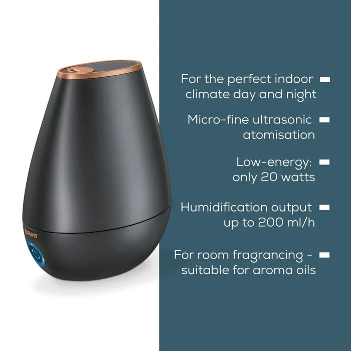 Beurer LB 37 air humidifier black+ Beurer HM 22 thermo hygrometer - Уреди за дома<<<BEURER уреди за здраве и
