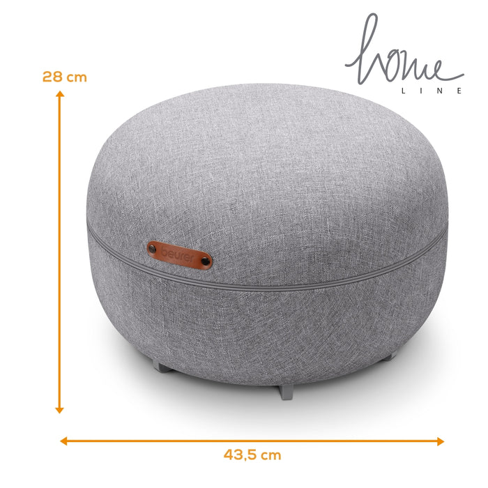 Beurer FM 120 Shiatsu foot massager + modern stool; Shiatsu and air pressure massage; Heat function; 3 massage programmes; 3 intensity levels of air compression massage; shoe size 46; washable and removable cover; wireless control