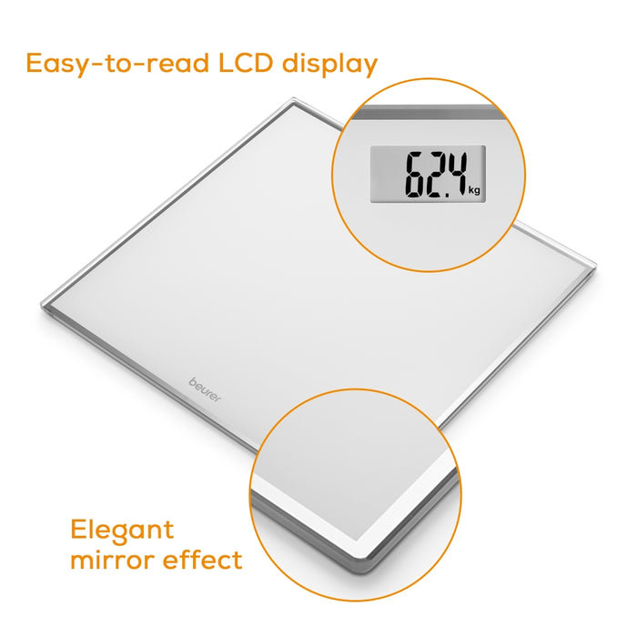 Beurer GS 120 Kompakt Glass bathroom scale  black; Automatic switch-off, overload indicator; 150 kg / 100 g