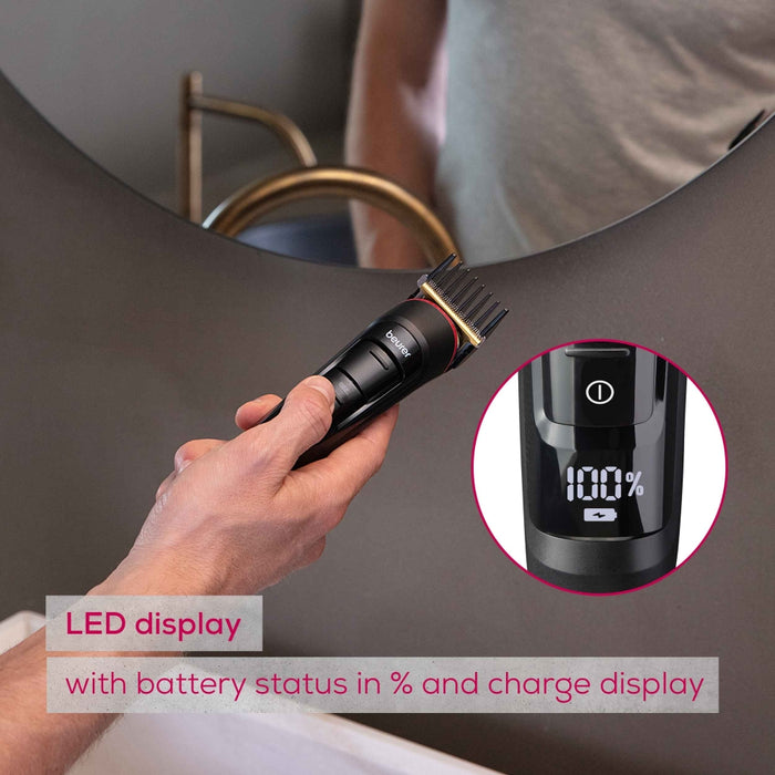 Beurer MN9X body groomer, 11 attachments with 16 cutting lengths for trimming and shaving on the entire body, Waterproof (IPX7),  Quick-charge function, LED display, Incl. practical hard case