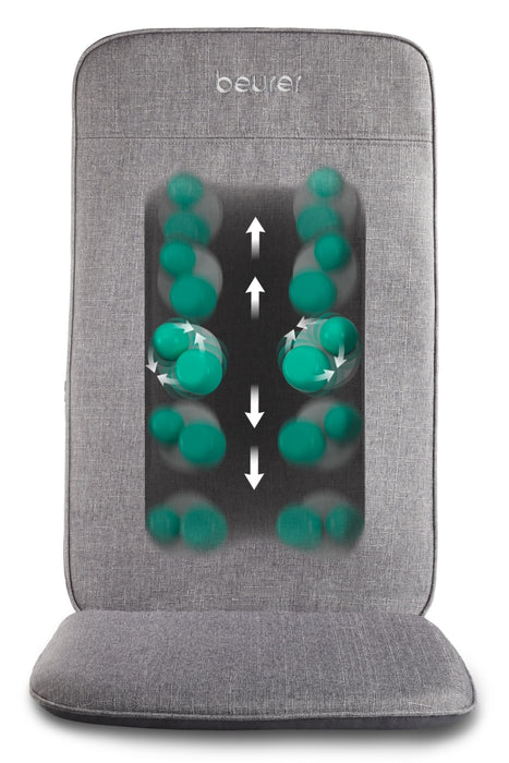 Beurer MG 202 Shiatsu seat cover, Extra-light & slim back cover; 4-head massage system; Modern design and high-quality material; LED light; One-button operation