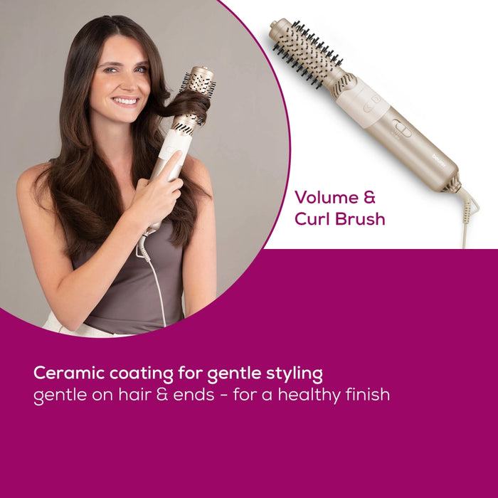 Beurer HT 85 Rotaiting  hot air brush, ionic function, caremic coating, 2 interchangeable attachments: Heated brush and curling brush, 2 heat settings & cold air setting