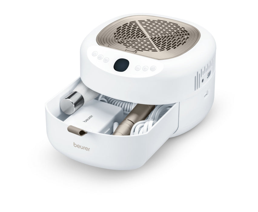 Beurer MP 200 Manicure/pedicure station - 3 functions in one device: Nail cutter, UV/LED lamp and nail dust extractor; up to 26,000 rpm; 9 high-quality attachments; For artificial nail modelling
