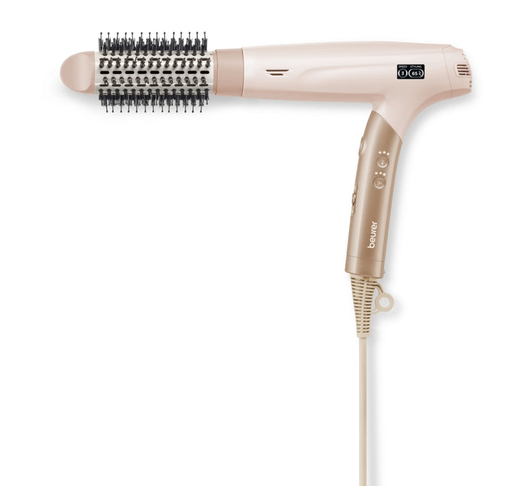 Beurer HC 150 FusionDry Pro Hair dryer - Powerful, brushless motor, Ergonomic folding handle, Ion function, 3 heat & blower settings, cold air, Extra quiet, EasyClick - Magnetic attachments, LCD display, Bag