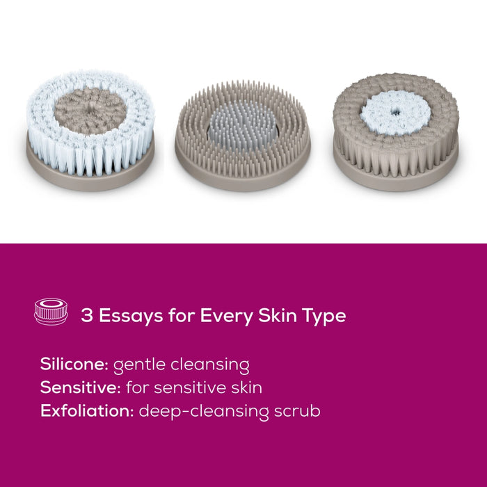 Beurer FC 59 Facial brush; PX7; Rechargeable battery; Incl.3 brush attachments (silicone, sensitive, exfoliating) and 1 x USB-C cable;Bi-directional rotation;2 speeds Waterproof (IPX7)