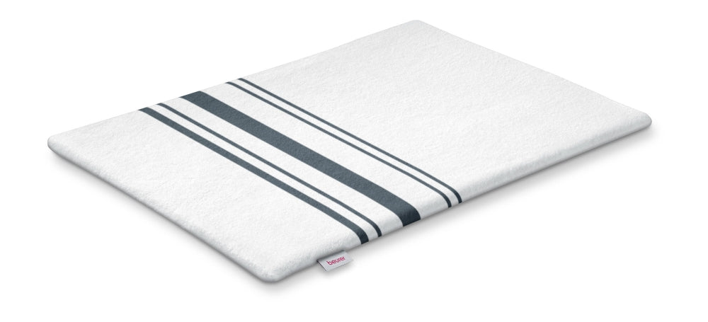 Beurer HK 26 Heat Pad; 3 Illuminated temperature settings; Auto switch-off after 90 min;Cotton cover washable on 40°; BSS;40(L)x30(W) cm; white-grey