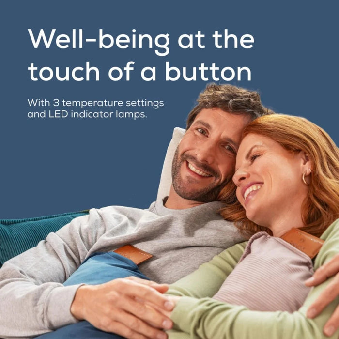 Beurer HK 77 Heaty obsidian-blue; lithium-ion battery; Soft velvet cushion cover machine-washable at 30°C; 3 temperature settings; Fast heating; BSS; 45(L)x45(W) cm