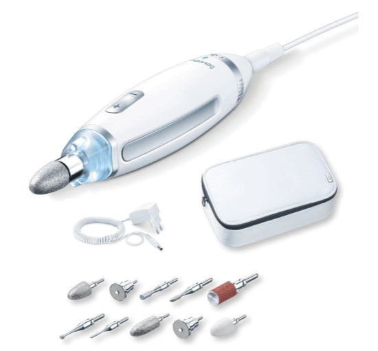 Beurer MP 62 Manicure / pedicure set ; 10 attachments; adjustable speed; left/right rotation; LED light; storage case