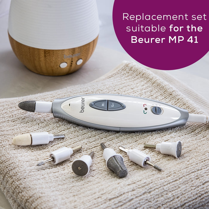 Beurer MP 41 Manicure/pedicure set, 7 attachments, 2 speed levels, LED light, storage case