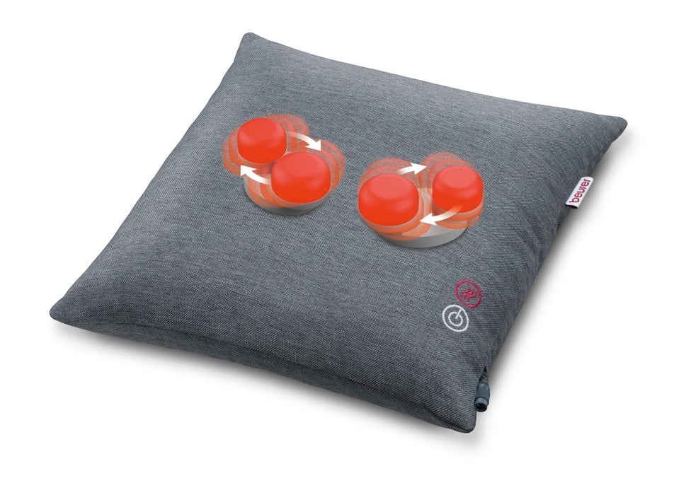 Beurer MG 135 Shiatsu massage cushion, Universal cushion shape, washable cover, light and heat function, 4 Shiatsu massage heads - rotating in pairs