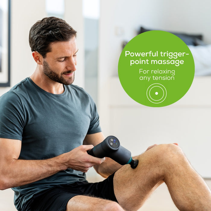 Beurer MG 185 deep tissue massager, 9 intensity levels & 3 massage programmes, 5 massage attachments, Lithium-ion battery up to 5.5h of use, storage case