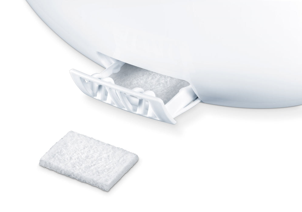 Beurer LB 37 air humidifier white; ultrasound humidification technology; 15 aroma pads; clianing brush; 20 watts; max. 20m2