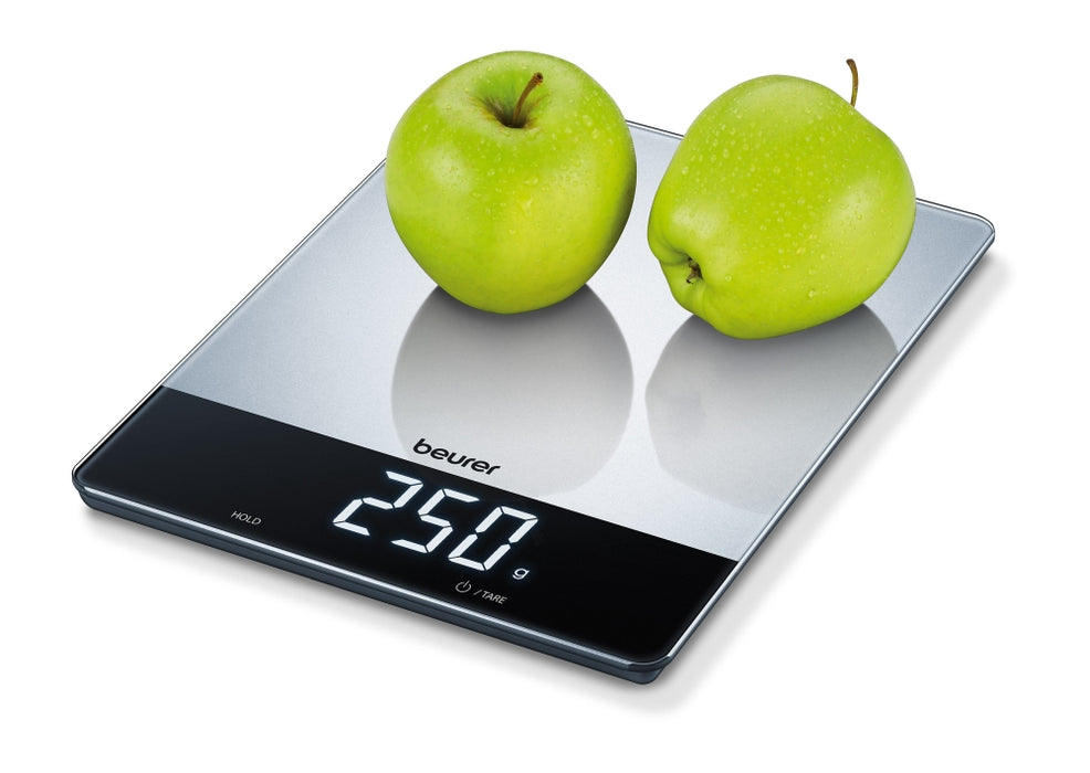 Beurer KS 34 XL kitchen scale; Stainless steel weighing surface; Magic LED; 15 kg / 1 g