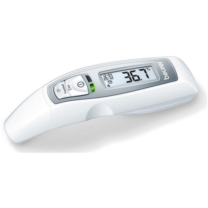 Beurer FT 65 multi functional thermometer, 6-in-1 function: ear, forehead and surface temperature, temperature alarm, date and time, 10 memory spaces, medical device