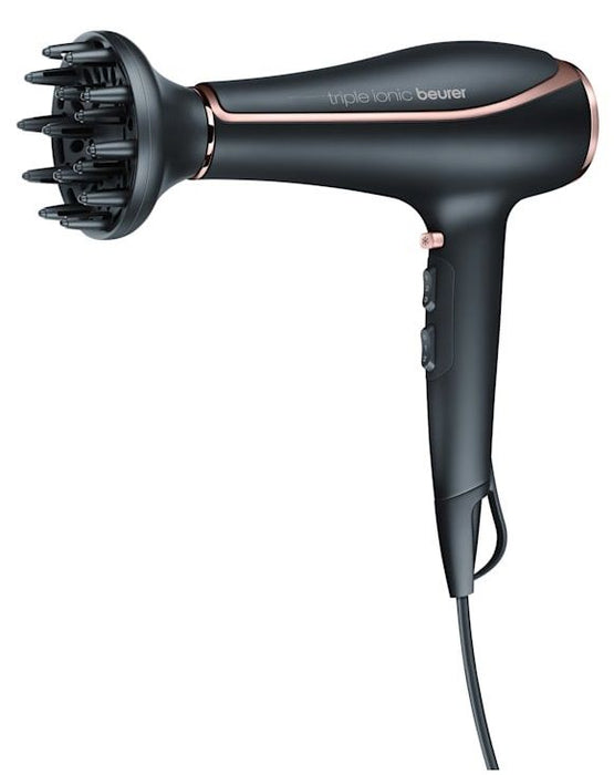 Beurer HC 80 Hair dryer, 2 200 W, triple ionic function, professional AC motor, 2 attachments, 3 heat settings,2 blower settings, cold air, overheating protection 