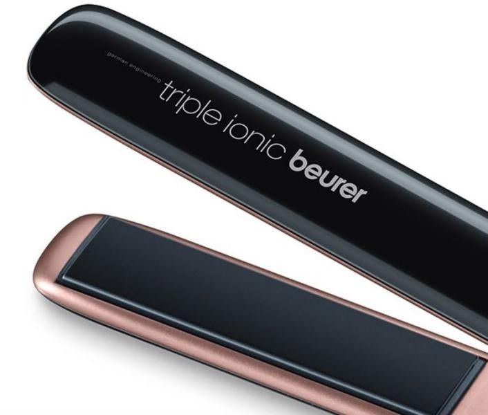 Beurer HS 80 Hair straightener,triple ionic function, Magic LED display-only during operation, titanium coating, 120-200 °,memory function,safety switch-off, plate locking system,heat-resistant storage bag