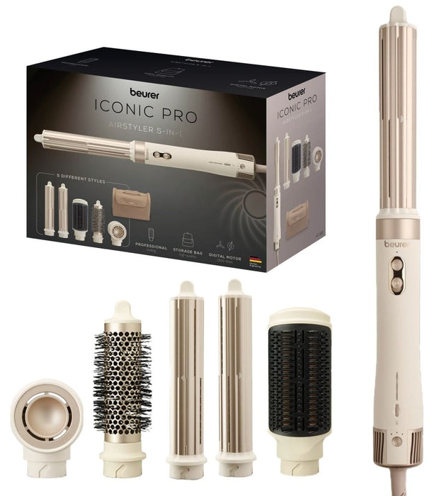 Beurer HT 100 Multistyler, Airstyler 5-in-1, Ceramic-tourmaline coating; Quiet up to 75 dB ; x 3 blower & temperature settings; storage bag & heat protection glove