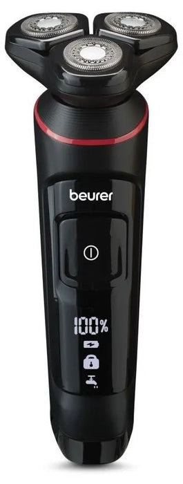 Beurer MN8X rotary shaver, 360° flexible shaver head, Magnetic fixation, LED display, Waterproof (IPX7), Quick-charge function  (10 min OT; 5 min CT), Incl. charger and storage station, protective cap and cleaning brush