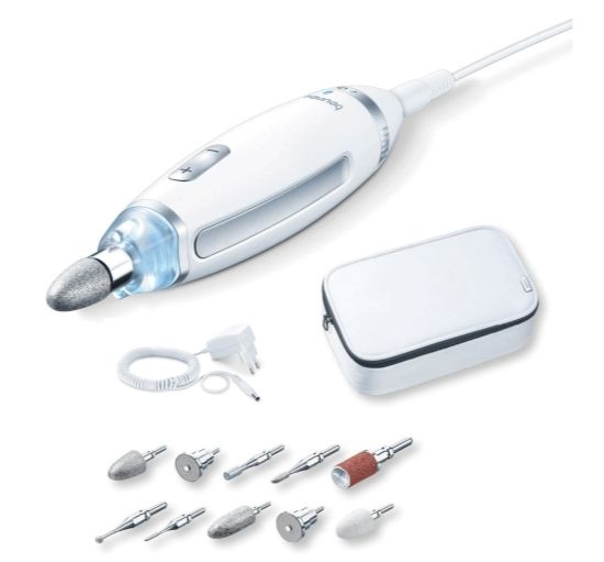 Beurer MP 62 Manicure / pedicure set ; 10 attachments; adjustable speed; left/right rotation; LED light; storage case