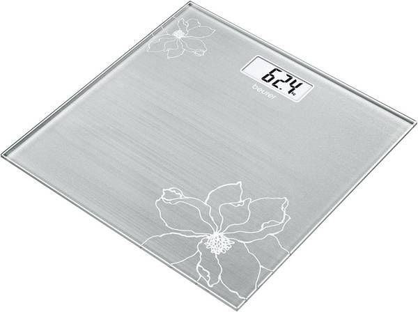 Beurer GS 10 Glass bathroom scale Gray; Automatic switch-off, overload indicator; 180 kg / 100 g